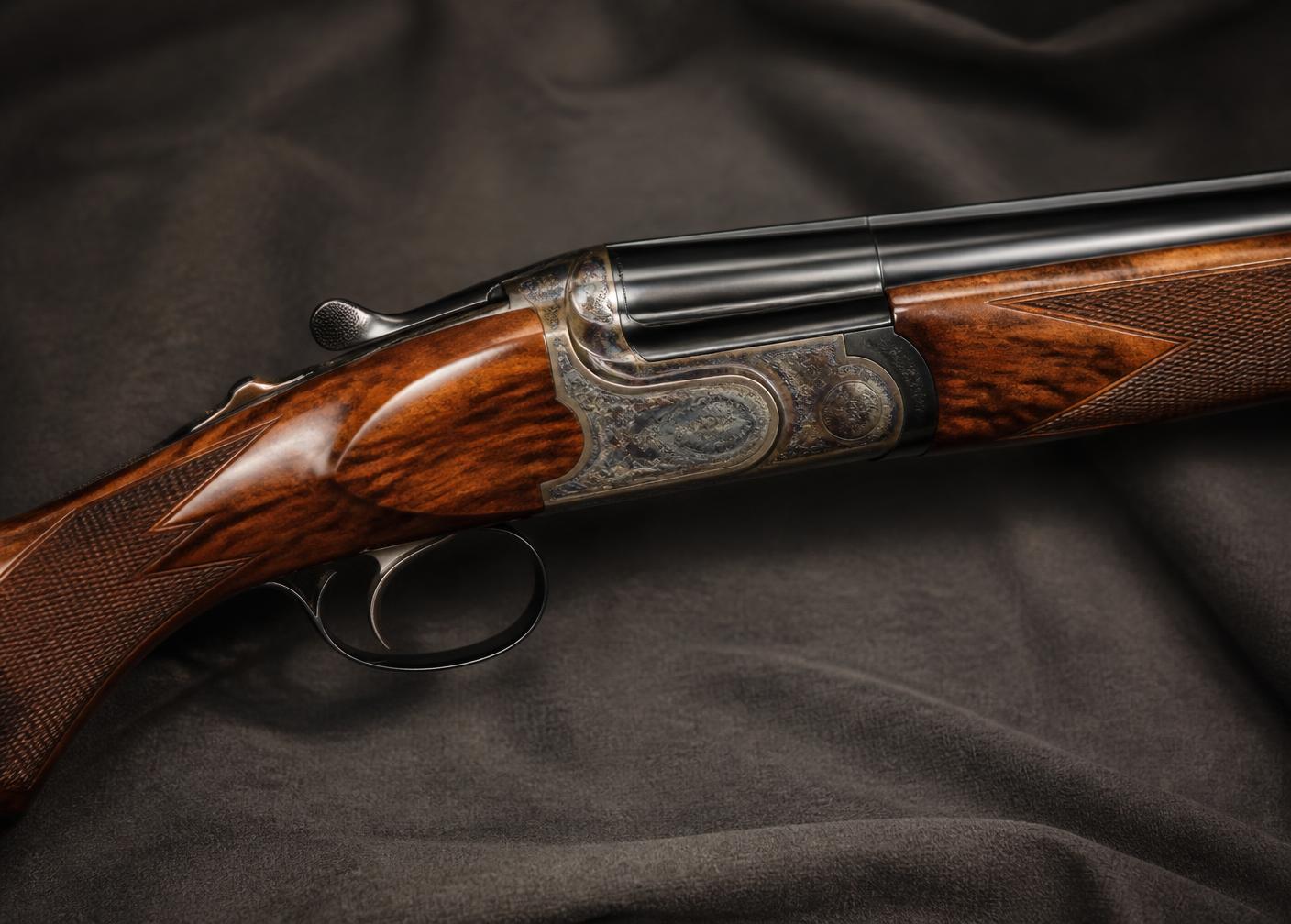 Restored vintage shotgun with deep bluing and oiled walnut